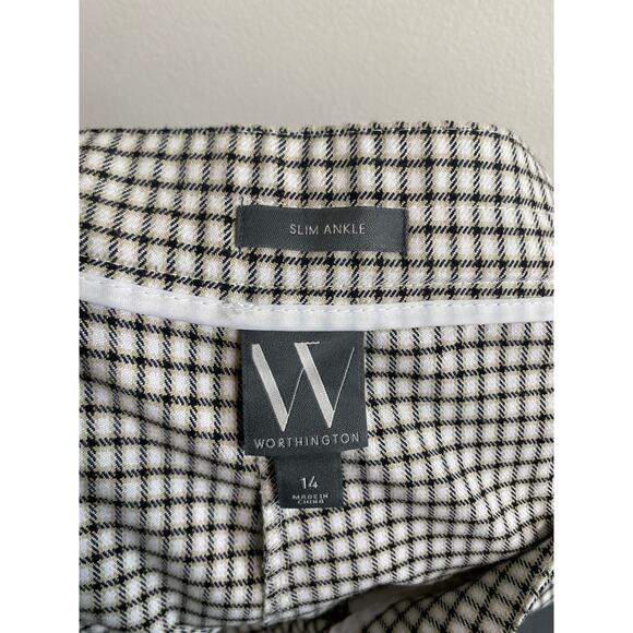 Worthington Slim Ankle Pants - Size Large, Houndstooth - Picture 8 of 9